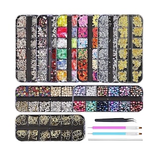 Foto 1 | Decoración Strass De Uñas Kit 9 Cajas Gemas Diamantes