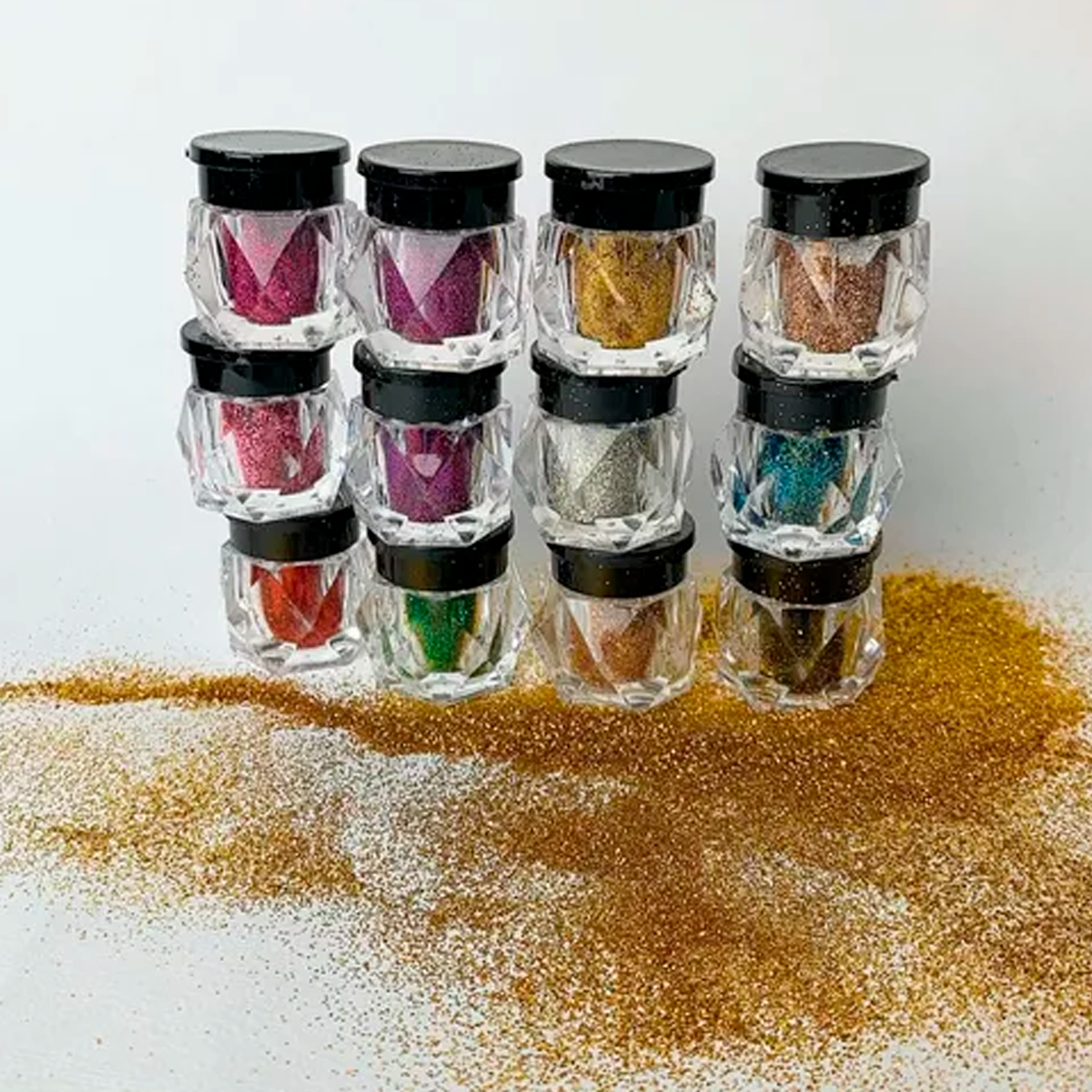 Foto 8 pulgar | Glitter Purpurina Diam para Maquillaje Uñas o Cuerpo 12 Piezas