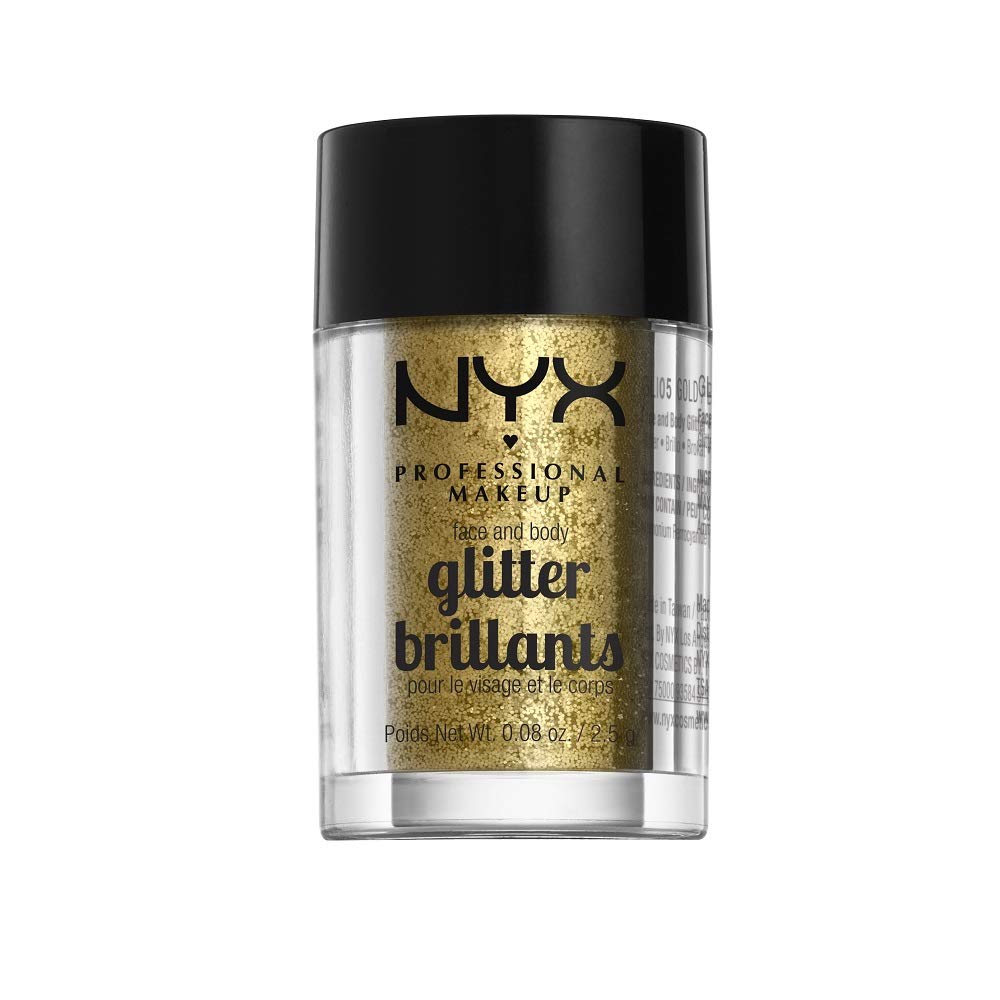 Foto 1 | Maquillaje Profesional Glitter Nyx Para Rostro Y Cuerpo, Color Dorado - Venta Internacional.