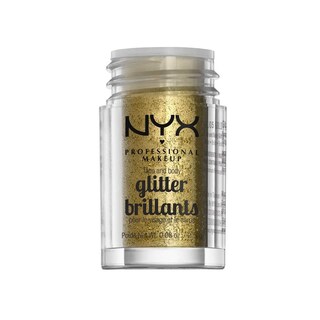 Foto 2 | Maquillaje Profesional Glitter Nyx Para Rostro Y Cuerpo, Color Dorado - Venta Internacional.