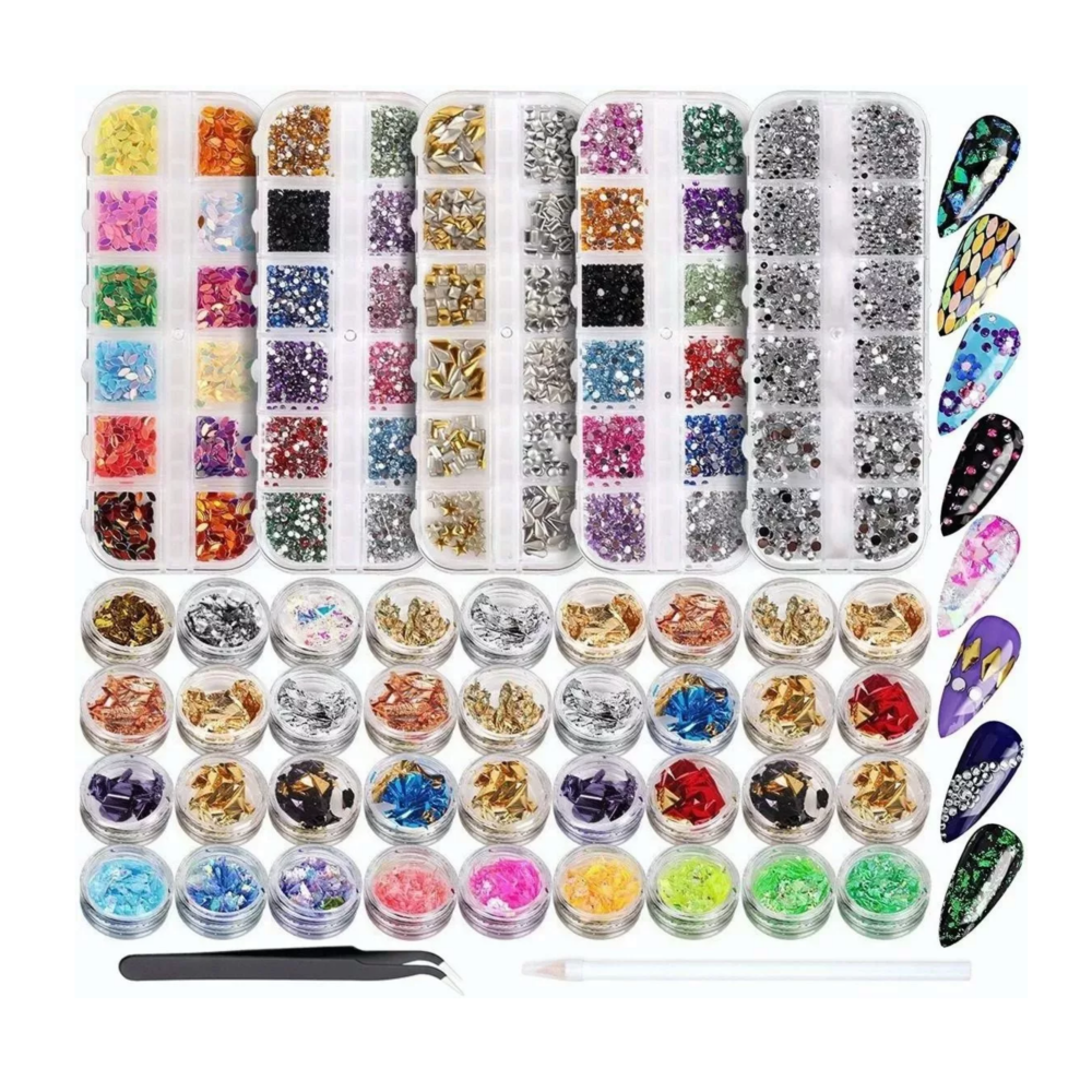 Foto 5 | Decoración De Uñas 11440 Pcs Belug 36 Macetas Láminas Multicolor