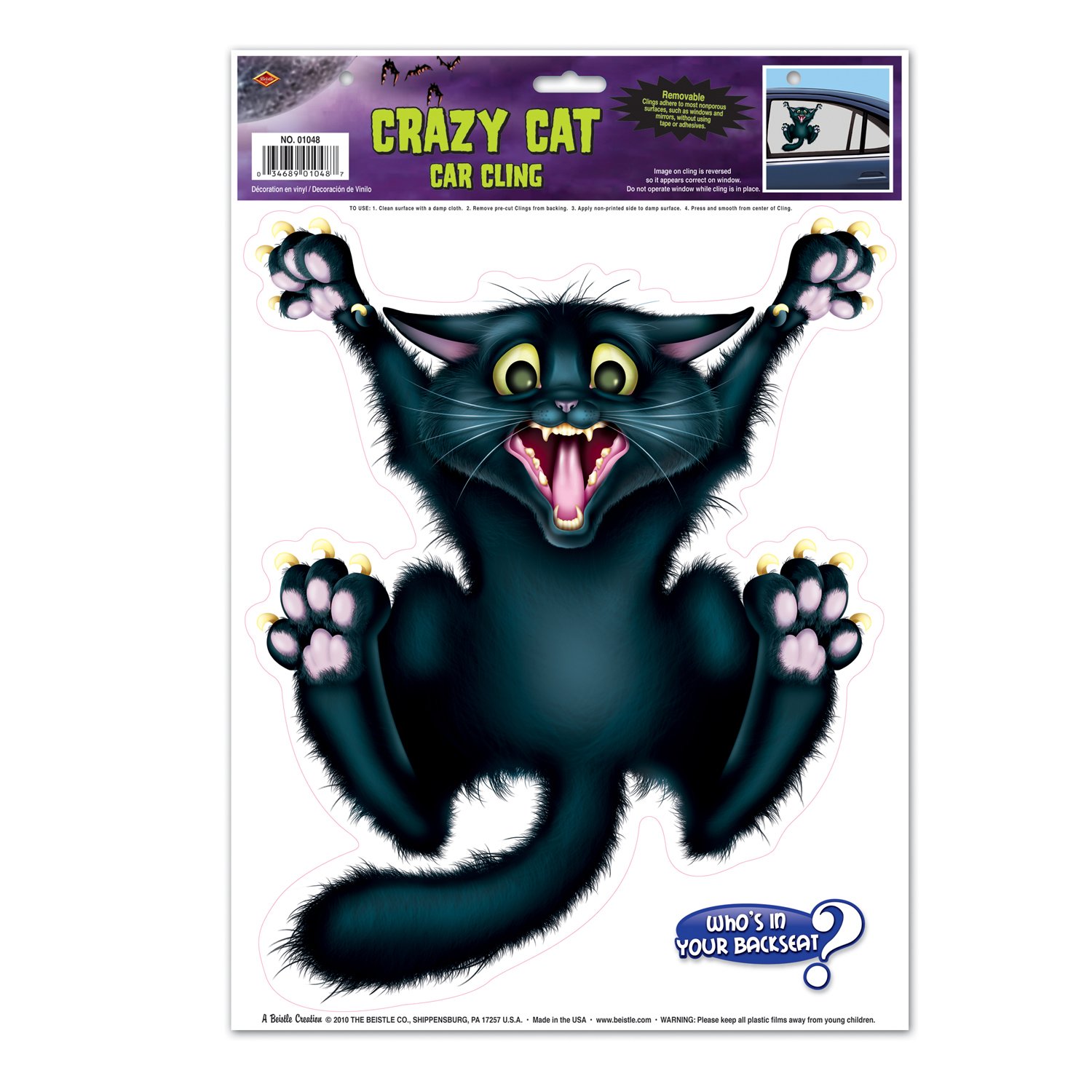 Foto 2 pulgar | Adhesivo Para Coche Beistle Crazy Cat Para Accesorios De Fiesta (1 Unidad) - Venta Internacional.