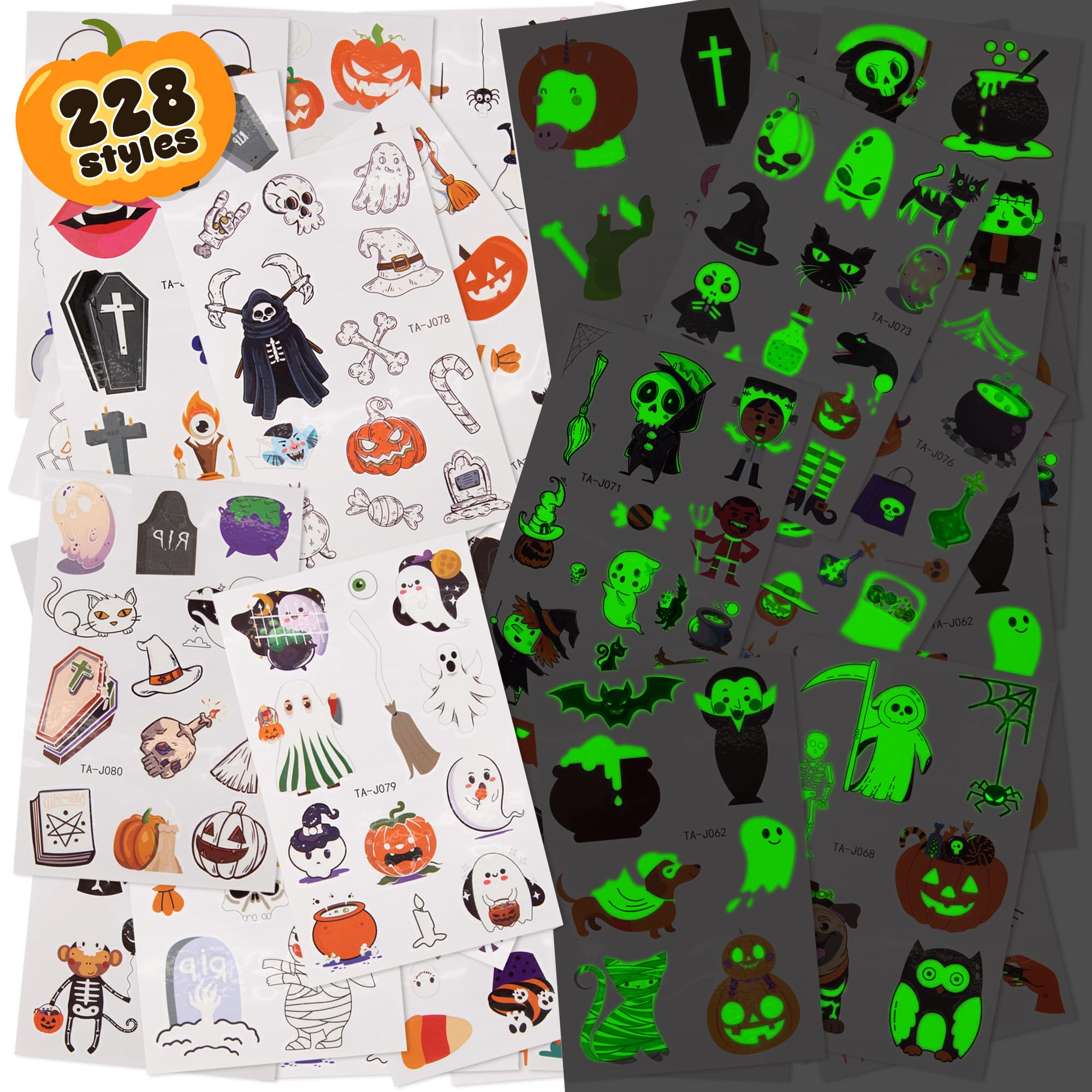 Foto 1 | Tatuajes Temporales Artcreativity 228 Estilos Que Brillan Para Halloween - Venta Internacional.