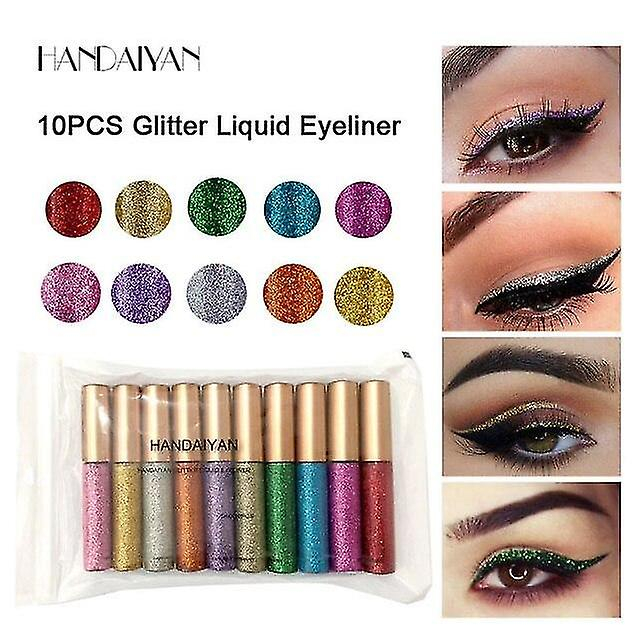 Foto 3 | Delineador De Ojos Huoguo  10 Colores  Purpurina  Líquido  Diamante Brillante  5 G - Venta Internacional.