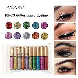 Foto 3 | Delineador De Ojos Huoguo 10 Colores Purpurina Líquido Diamante Brillante 5 G - Venta Internacional.