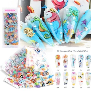 Foto 2 | Adhesivo Para Uñas Huoguo 3d Christmas Underwater World X10 - Venta Internacional.