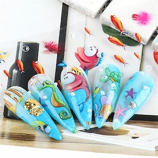 Foto 4 | Adhesivo Para Uñas Huoguo 3d Christmas Underwater World X10 - Venta Internacional.