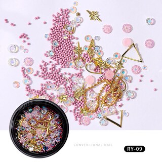 Foto 2 | Set De Accesorios Para Decoración De Uñas Piedras De Cristal Mixto Perlas Y Bolas De Acero - Venta Internacional.