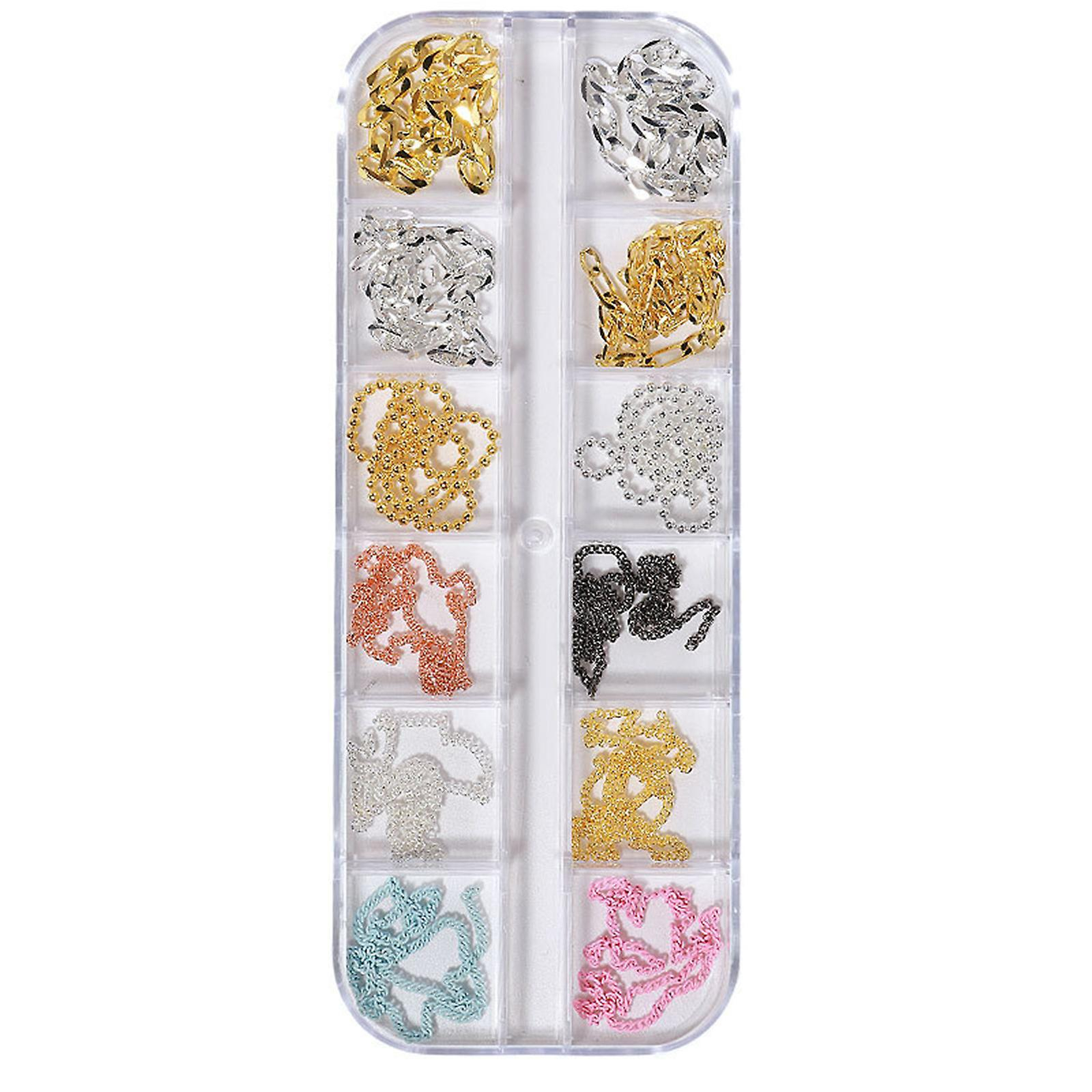 Foto 2 pulgar | Juego De Cadenas De Metal Con Pegatinas Decorativas Para Uñas - Venta Internacional.