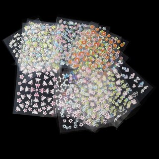 Foto 3 | Calcomanías Para Manicura 3d Con Forma De Flor 50 Unidades Doradas Y Plateadas - Venta Internacional.