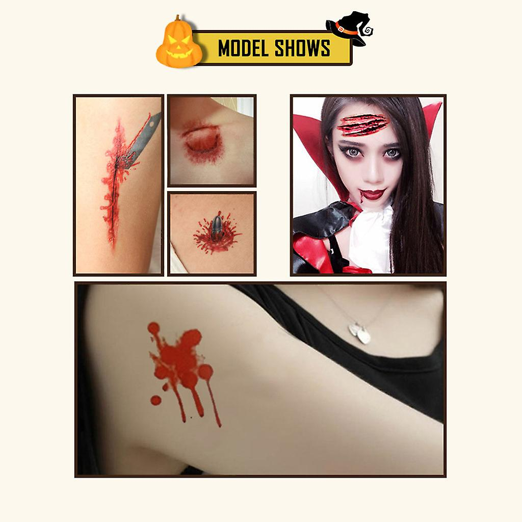 Foto 5 pulgar | Adhesivo Temporal Para Tatuaje  Halloween  Horror  Herida  Cicatriz  30 Unidades - Venta Internacional.