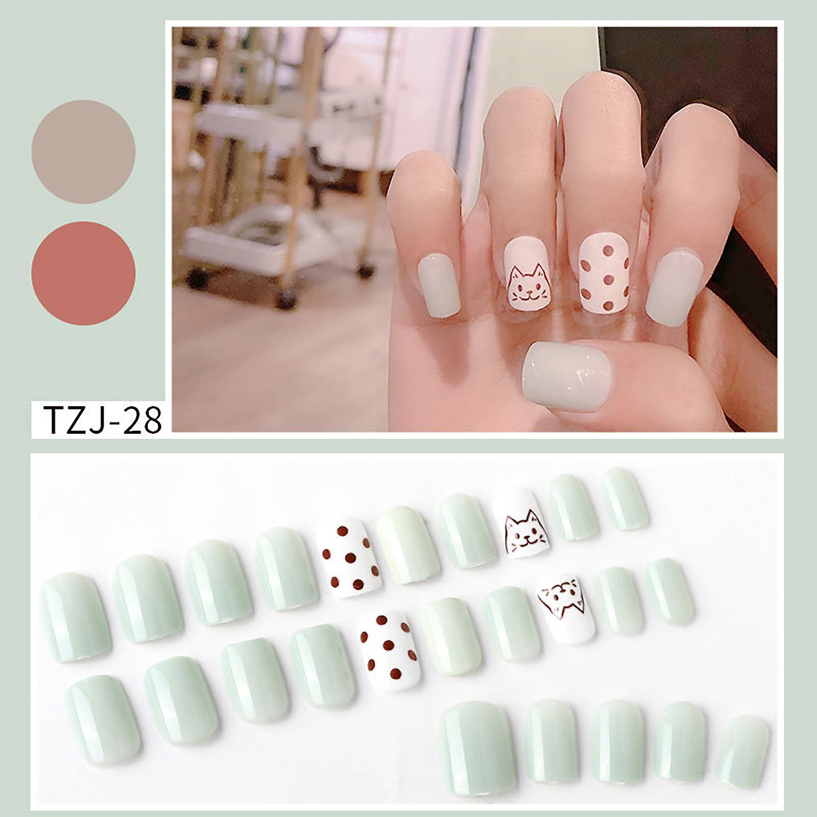 Foto 3 pulgar | Juego De Pegatinas Para Uñas Huoguo Coffin Fake Nails Con Pegatinas Y Lima - Venta Internacional.