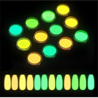 Foto 4 | Set De Uñas Huoguo Luminous Powder Color Fluorescente 12 Colores - Venta Internacional.