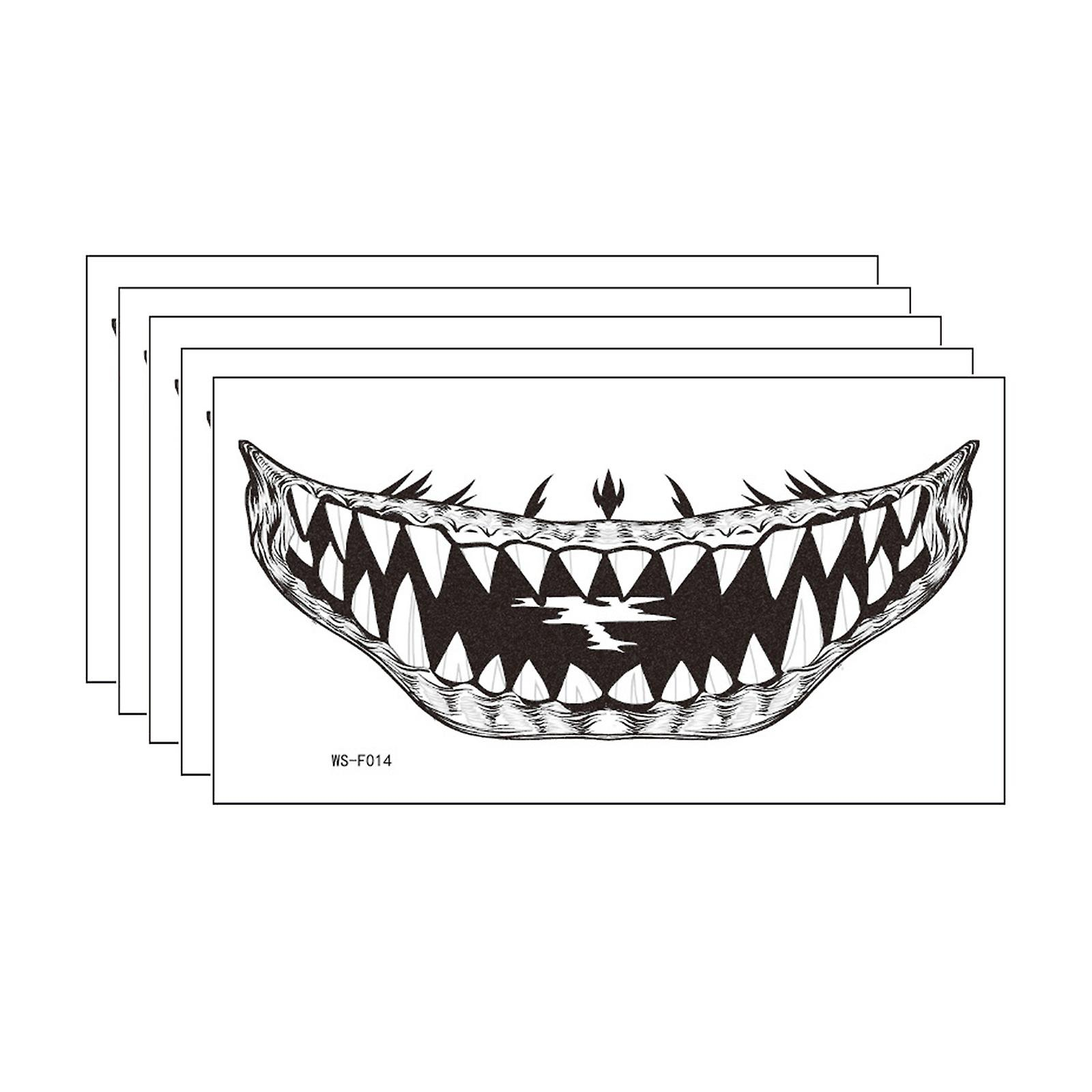 Foto 1 | Adhesivo De Tatuaje Temporal Para Halloween  Dientes De Boca Impermeables - Venta Internacional.