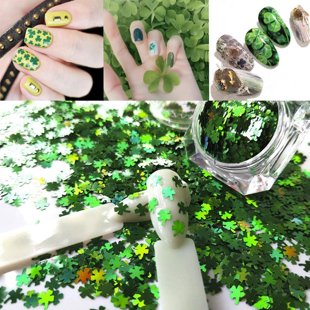 Foto 2 pulgar | Set De Decoración De Uñas Con Lentejuelas De Trébol Para El Día De San Patricio  6 Unidades - Venta Internacional.