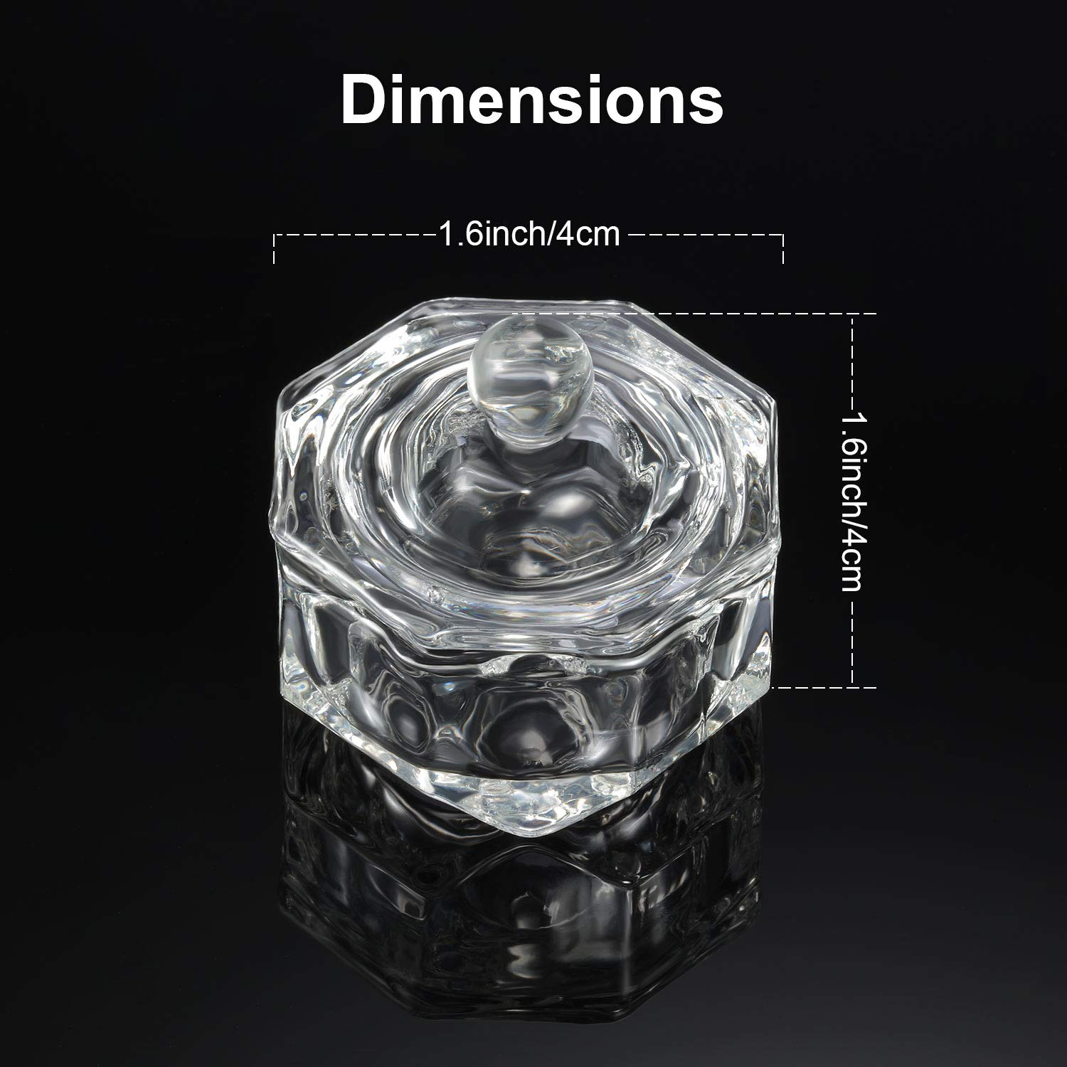 Foto 3 pulgar | Plato De Cristal Para Uñas  Paquete De 4 Unidades Con Tapa  Cristalería Transparente Huoguo - Venta Internacional.