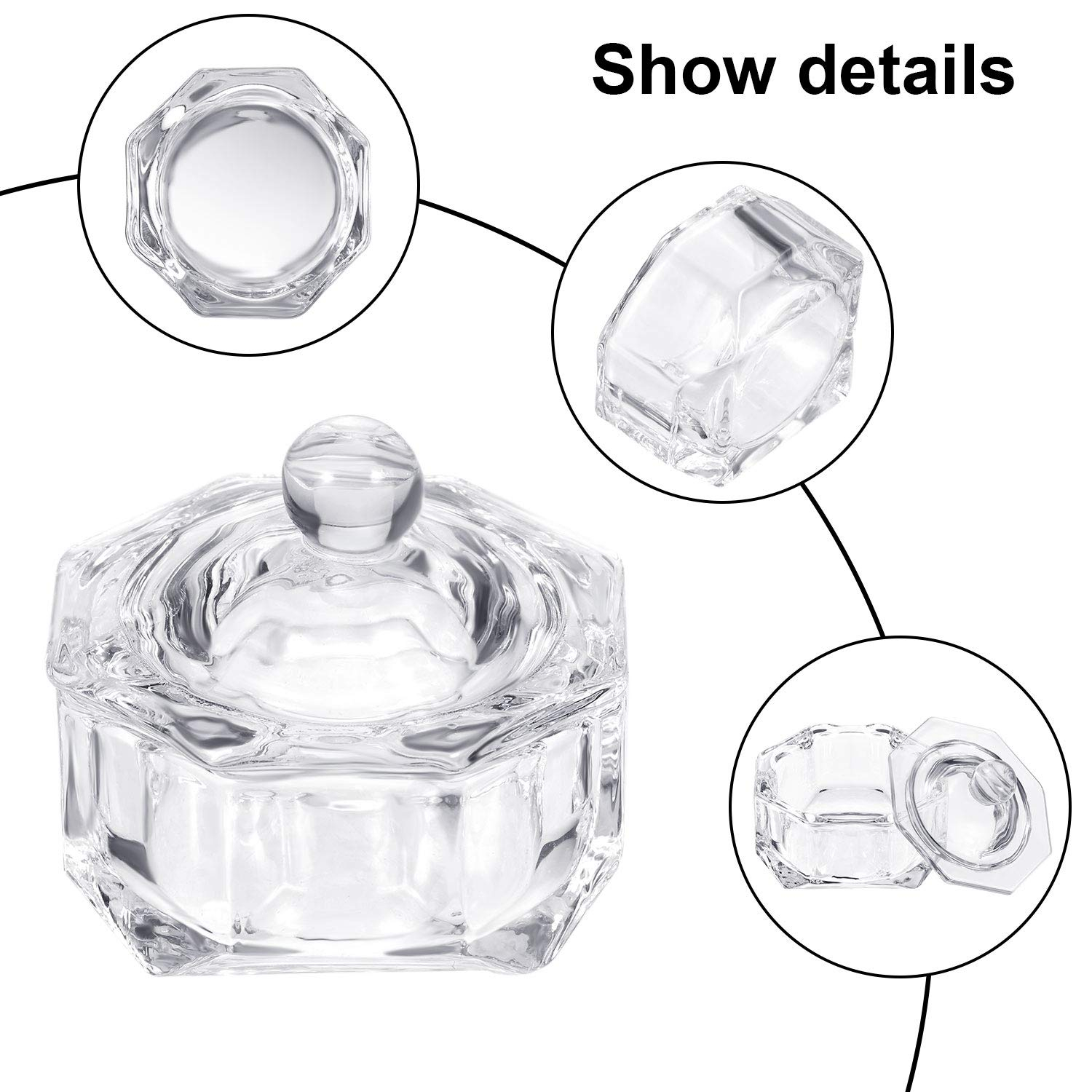 Foto 6 pulgar | Plato De Cristal Para Uñas  Paquete De 4 Unidades Con Tapa  Cristalería Transparente Huoguo - Venta Internacional.