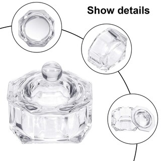 Foto 5 | Plato De Cristal Para Uñas Paquete De 4 Unidades Con Tapa Cristalería Transparente Huoguo - Venta Internacional.