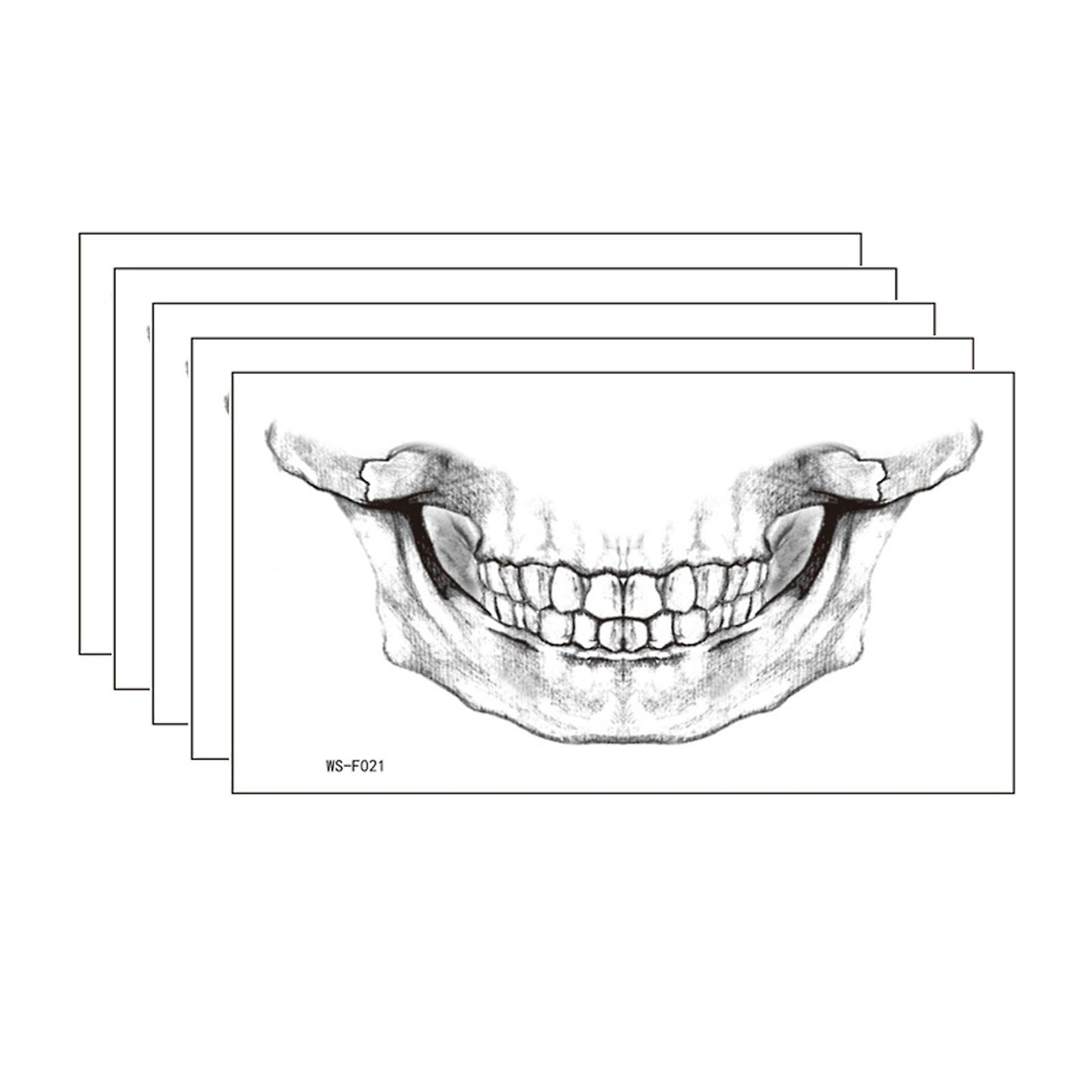 Foto 2 pulgar | Adhesivo De Tatuaje Temporal Para Halloween  Dientes De Boca Impermeables - Venta Internacional.
