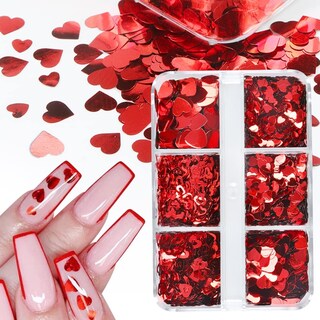 Foto 1 | Lentejuelas Con Purpurina Para Decoración De Uñas En 3d Con Forma De Corazón Holográfico Para San V - Venta Inte
