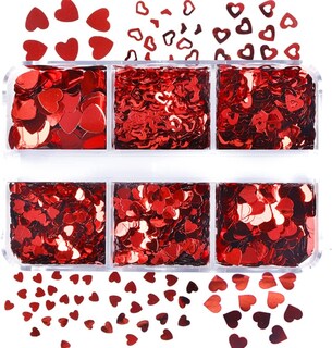Foto 3 | Lentejuelas Con Purpurina Para Decoración De Uñas En 3d Con Forma De Corazón Holográfico Para San V - Venta Inte