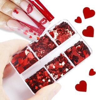 Foto 4 | Lentejuelas Con Purpurina Para Decoración De Uñas En 3d Con Forma De Corazón Holográfico Para San V - Venta Inte