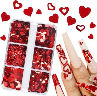 Foto 5 | Lentejuelas Con Purpurina Para Decoración De Uñas En 3d Con Forma De Corazón Holográfico Para San V - Venta Inte