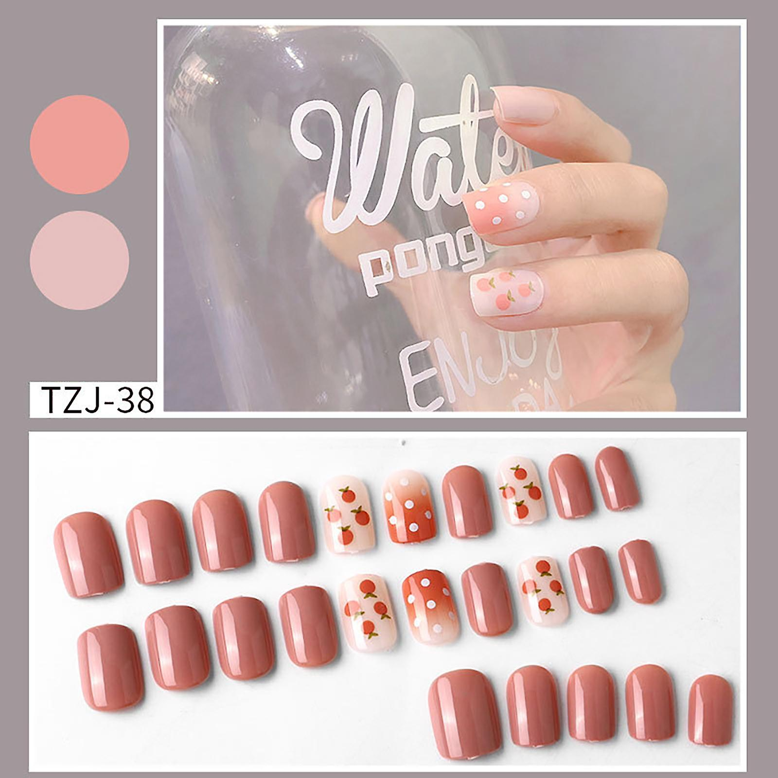 Foto 3 pulgar | Juego De Pegatinas Para Uñas Huoguo Coffin Fake Nails Con Pegatinas Y Lima - Venta Internacional.