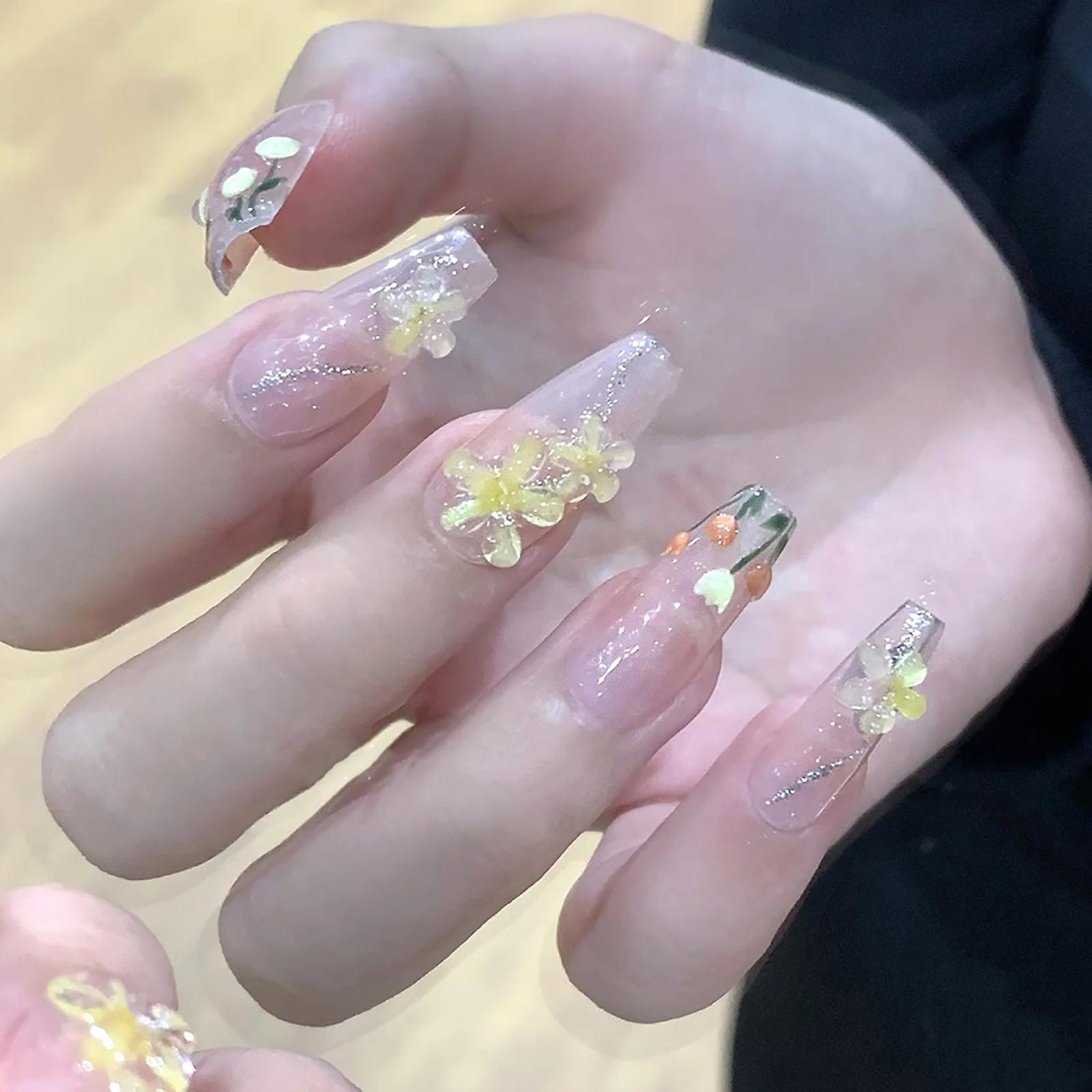 Foto 5 pulgar | Adhesivo Para Uñas Huoguo Sweet Yellow Ice Flower 9 6 G - Venta Internacional.