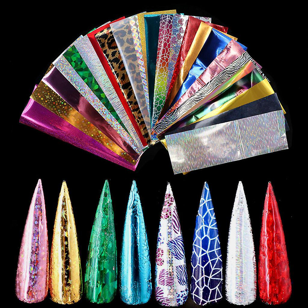 Foto 4 pulgar | Juego De Láminas Para Decoración De Uñas Huoguo Shinning Mixed Beauty  24 Rollos - Venta Internacional.