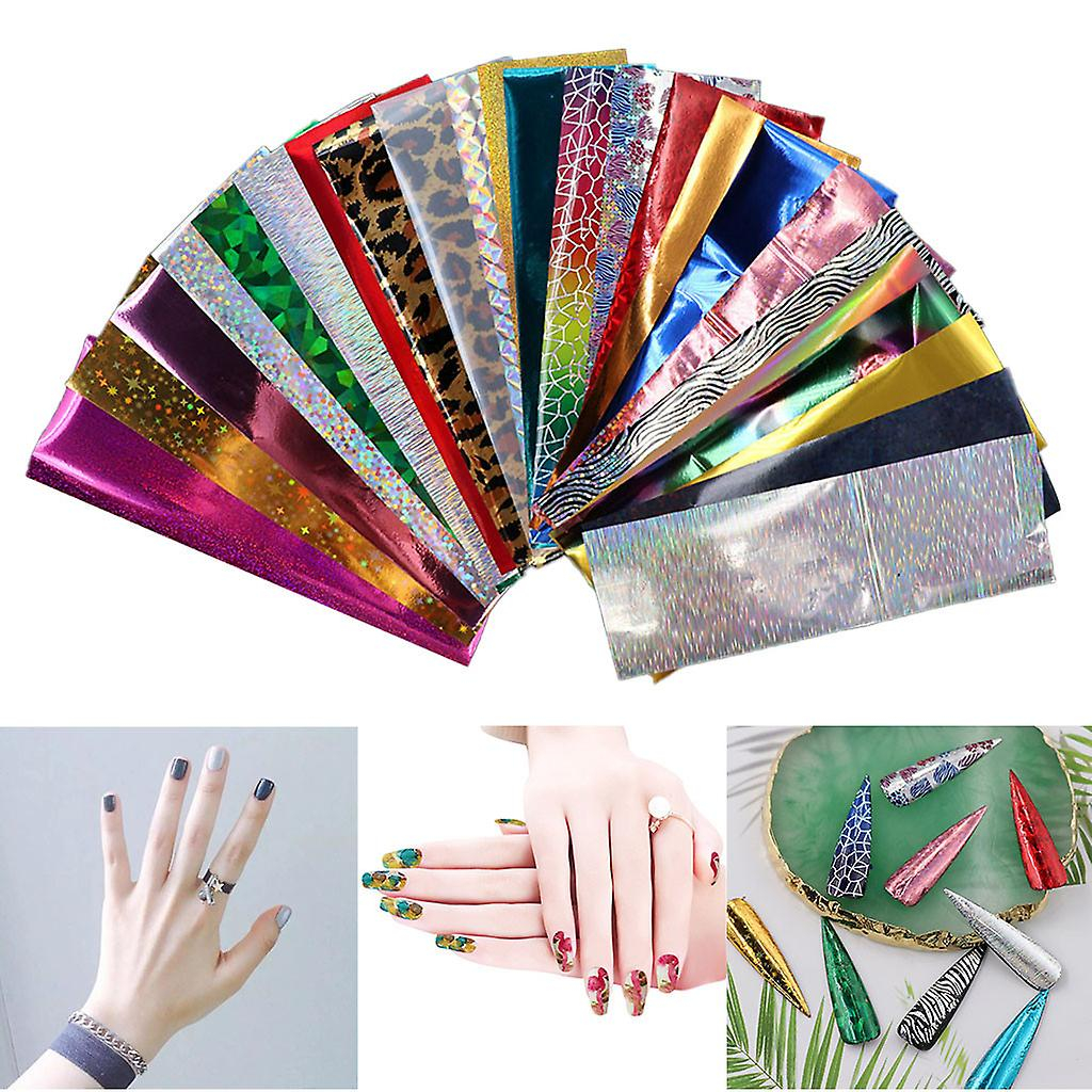 Foto 5 pulgar | Juego De Láminas Para Decoración De Uñas Huoguo Shinning Mixed Beauty  24 Rollos - Venta Internacional.