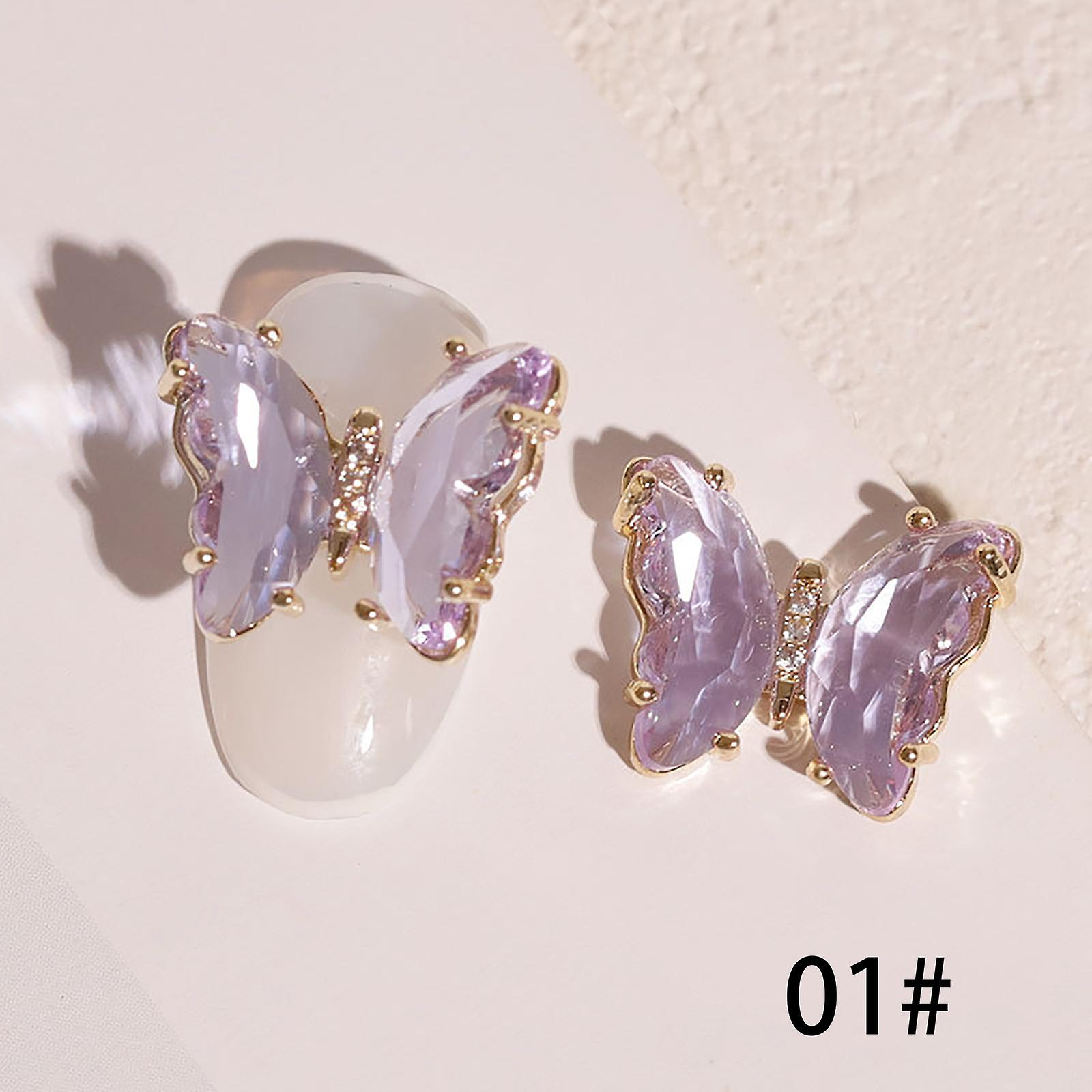 Foto 4 pulgar | Pendiente Para Decoración De Uñas Con Diamantes De Imitación Y Mariposa De Cristal Huoguo - Venta Internacional.