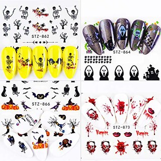 Foto 2 | Adhesivos Para Uñas Huoguo Halloween Water Transfer 24 Hojas - Venta Internacional.