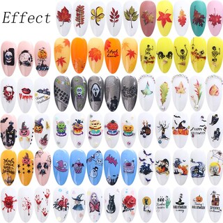 Foto 3 | Adhesivos Para Uñas Huoguo Halloween Water Transfer 24 Hojas - Venta Internacional.