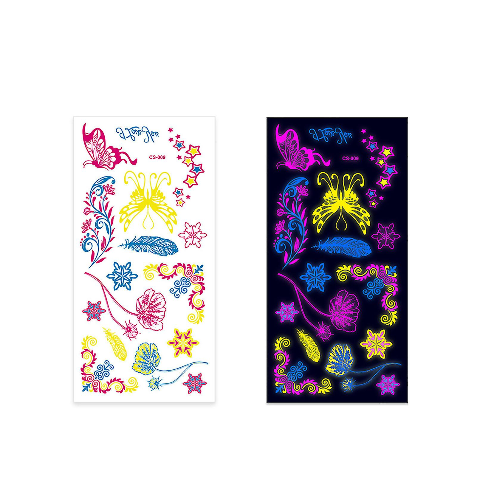 Foto 2 pulgar | Pegatinas Temporales Fluorescentes Para Brazos Con Flores  Pegatinas Impermeables - Venta Internacional.
