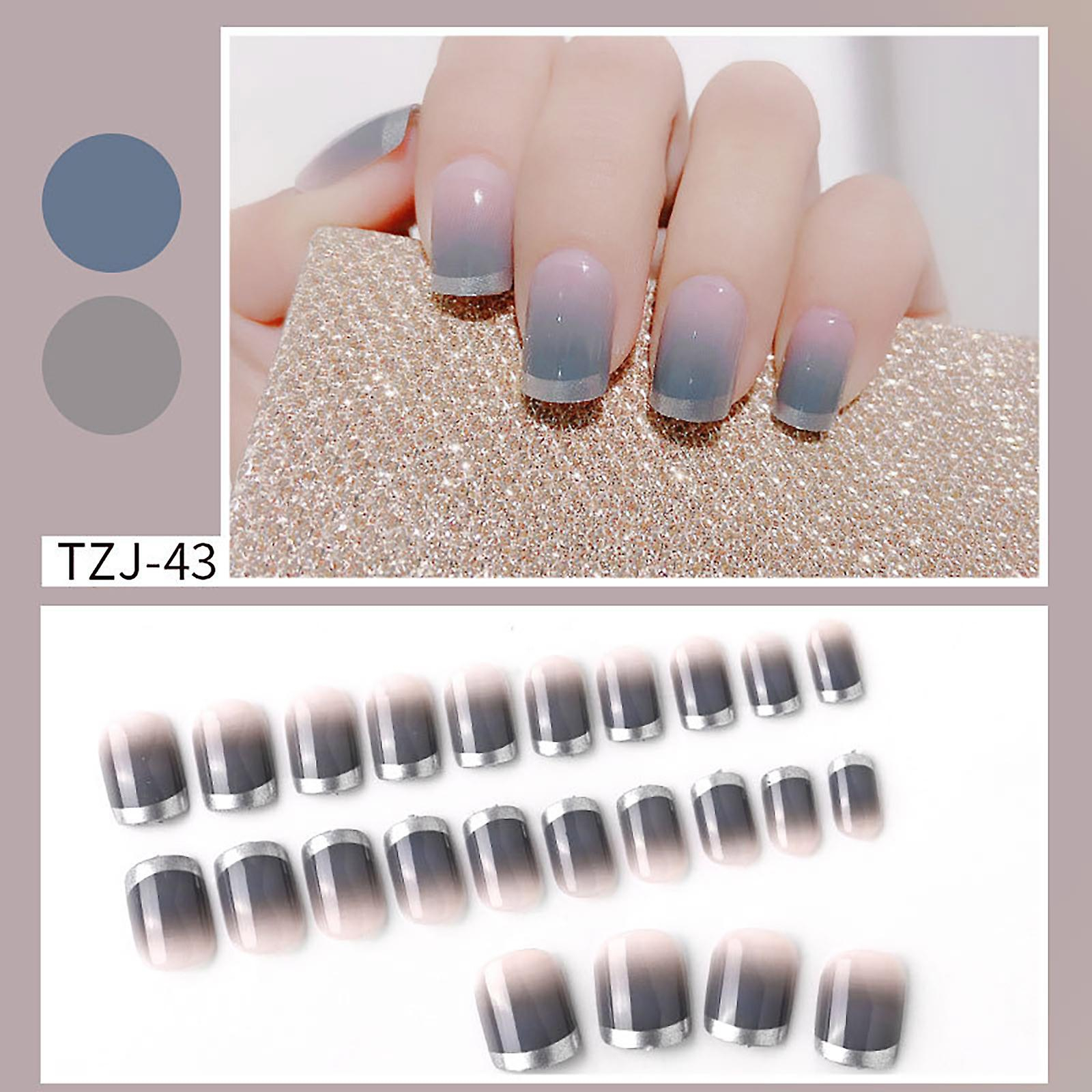 Foto 3 pulgar | Juego De Pegatinas Para Uñas Huoguo Coffin Fake Nails Con Pegatinas Y Lima - Venta Internacional.
