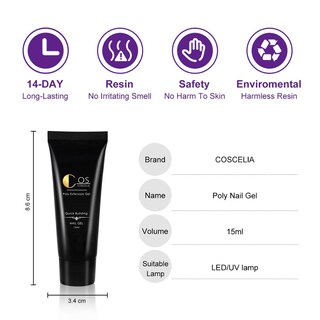 Foto 3 | Set De Gel Para Uñas Coscelia Poly Gel Con Lámpara De 15/30 Ml De Duración - Venta Internacional.