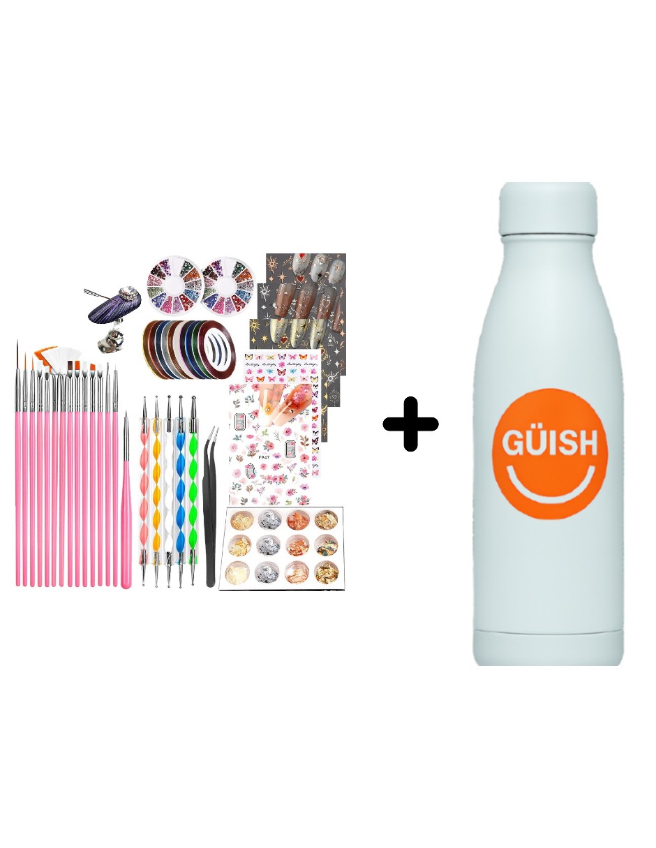 Foto 2 pulgar | Kit De Arte De Uñas + Gratis Termo Güish De Regalo