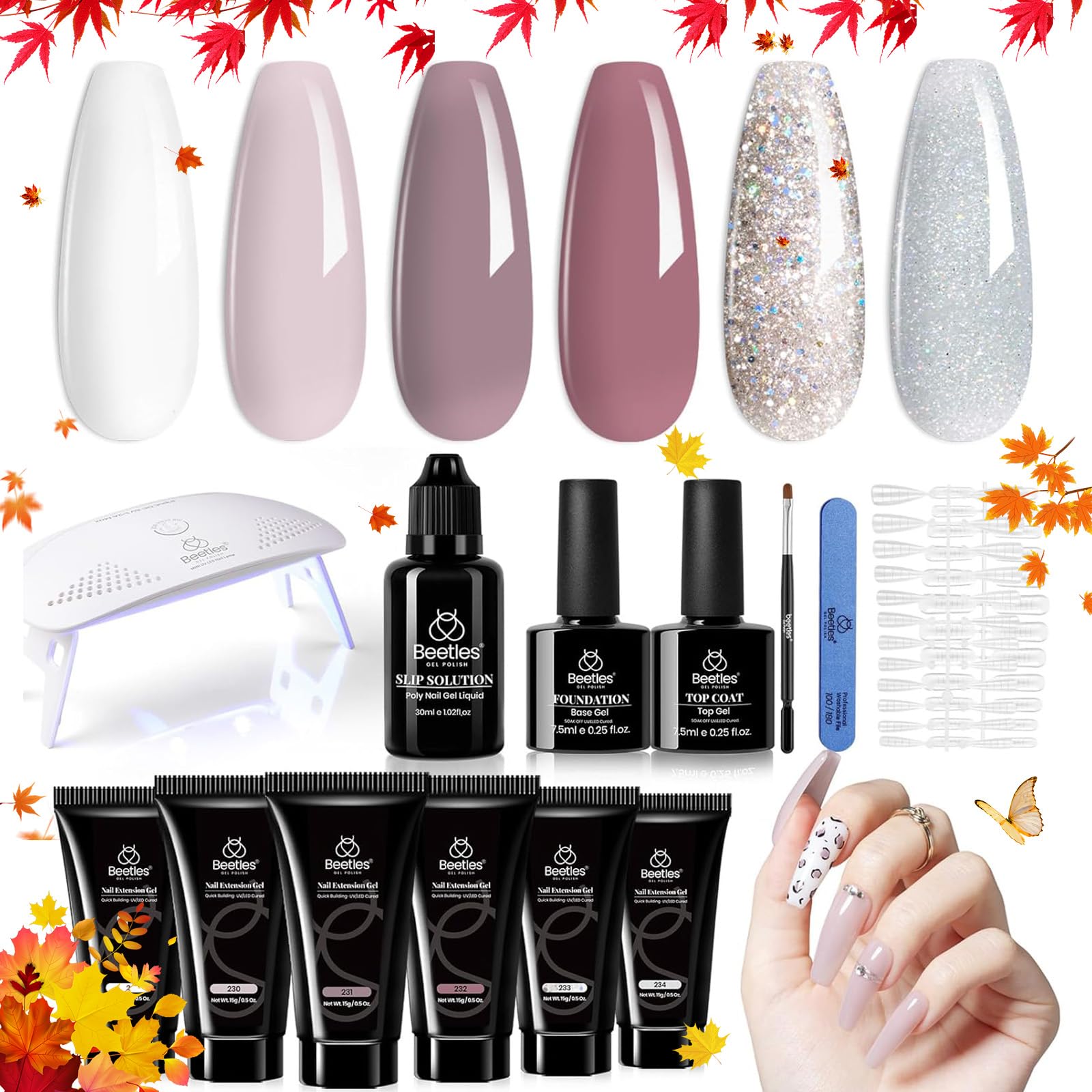 Foto 1 | Kit De Gel Para Uñas Beetles Poly, Lámpara Uv De 6 Colores, Todo En Uno - Venta Internacional.