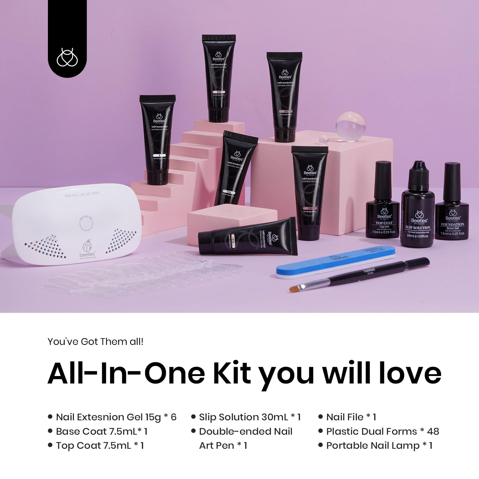 Foto 7 | Kit De Gel Para Uñas Beetles Poly, Lámpara Uv De 6 Colores, Todo En Uno - Venta Internacional.