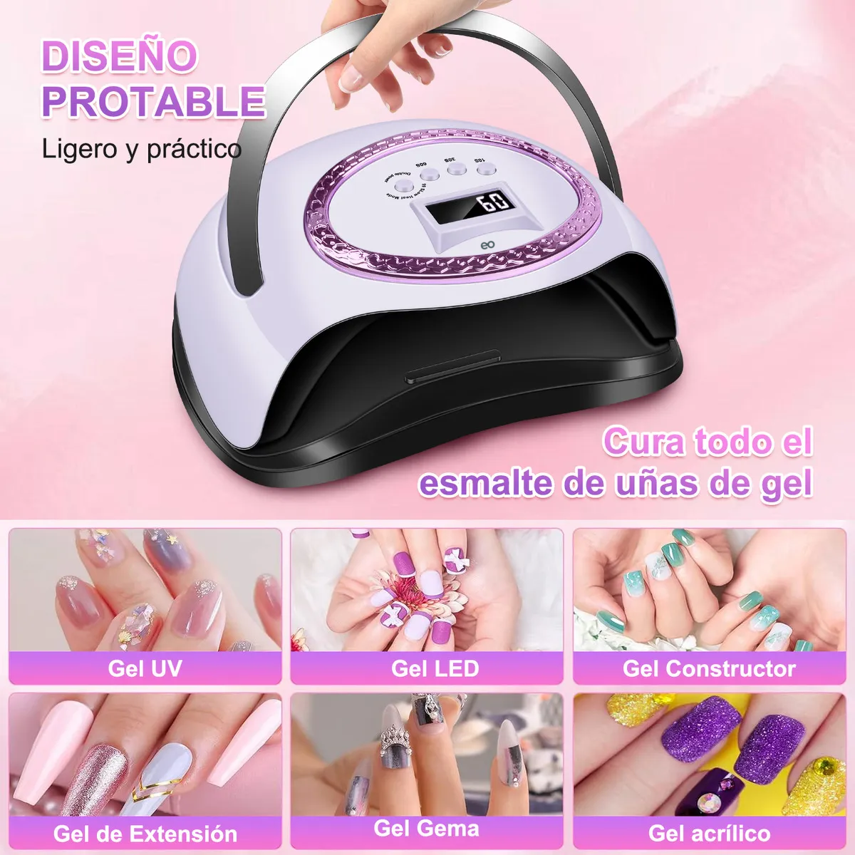 Foto 4 pulgar | Lámpara De Uñas , Uv Led Secador De Uñas Eo Safe Imports Esi-19921 Multicolor