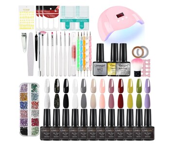 Foto 1 | Kit Xtellar Lampara Uña Uv Gel 54w 12 Esmaltes Mate Cepillo Manicure