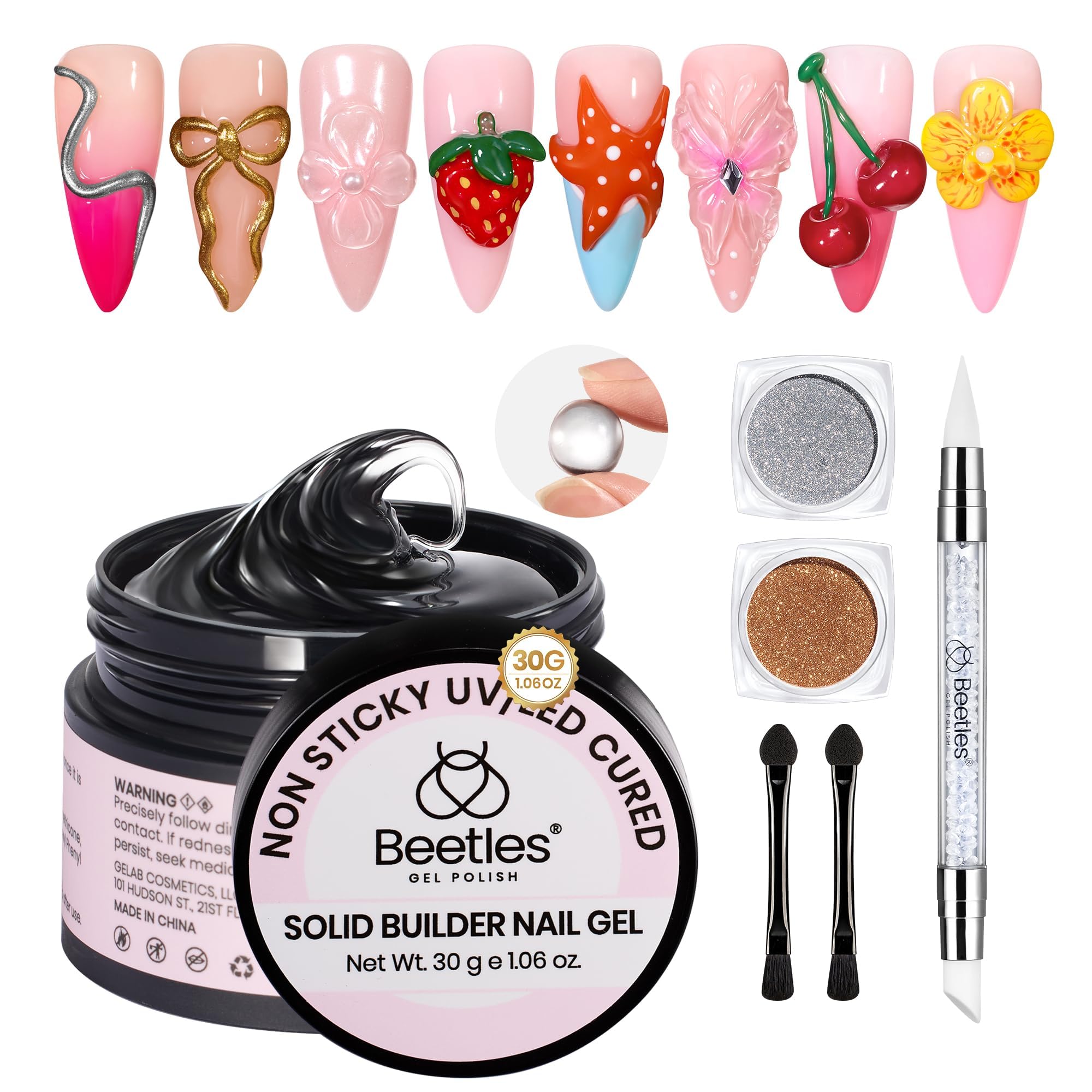 Foto 1 | Gel Para Uñas Solid Builder Con Forma De Escarabajos  30 Ml  Transparente Y Duro  Con Escultura - Venta Internacional.
