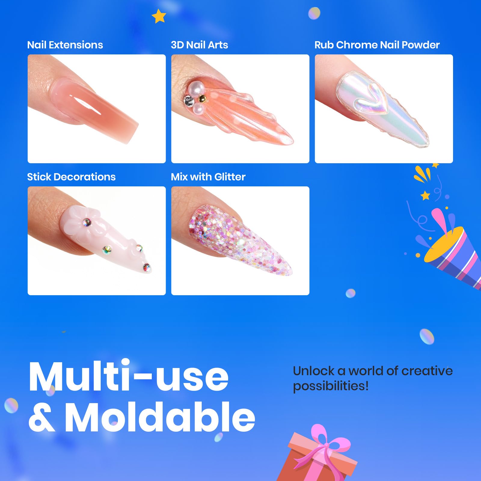Foto 2 | Gel Para Uñas Solid Builder Con Forma De Escarabajos  30 Ml  Transparente Y Duro  Con Escultura - Venta Internacional.