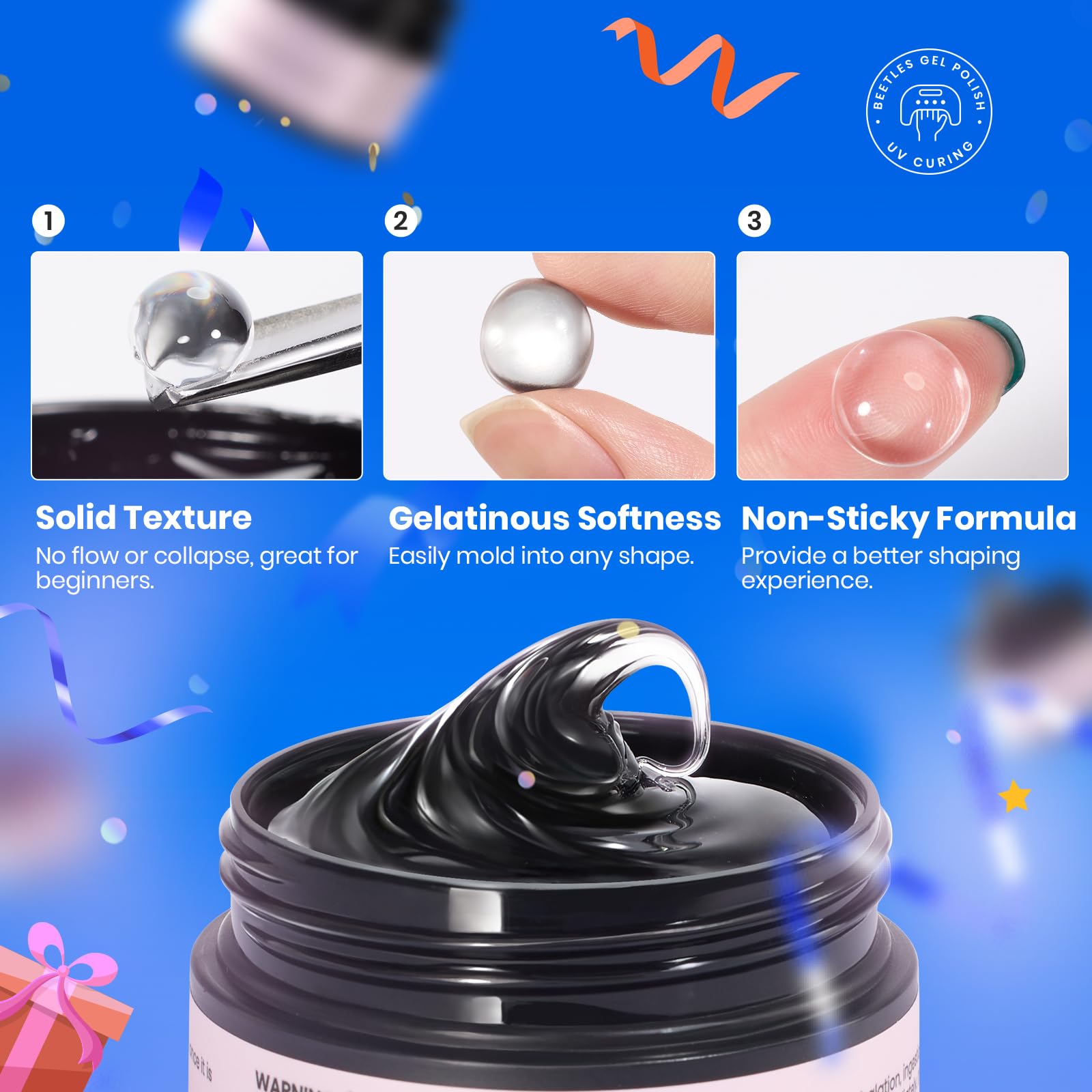 Foto 3 | Gel Para Uñas Solid Builder Con Forma De Escarabajos  30 Ml  Transparente Y Duro  Con Escultura - Venta Internacional.