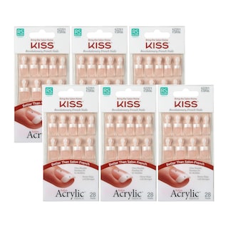 Foto 1 | Kit De Uñas Kiss Salon Acrílico Francés Pet Peeve Real Short (paquete De 6) - Venta Internacional.