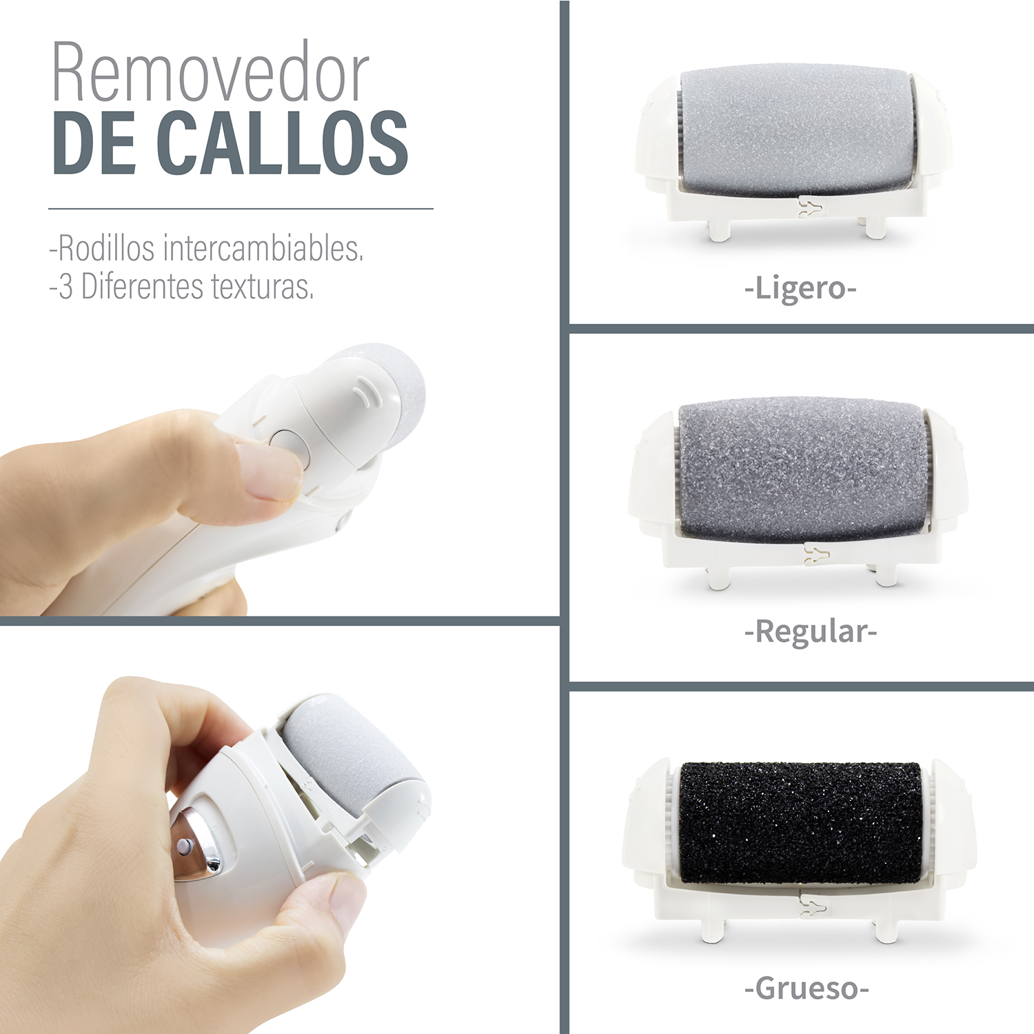 Foto 4 pulgar | Eliminador De Callos Eléctrico Recargable Pedicure Andromeda Inc Blanco