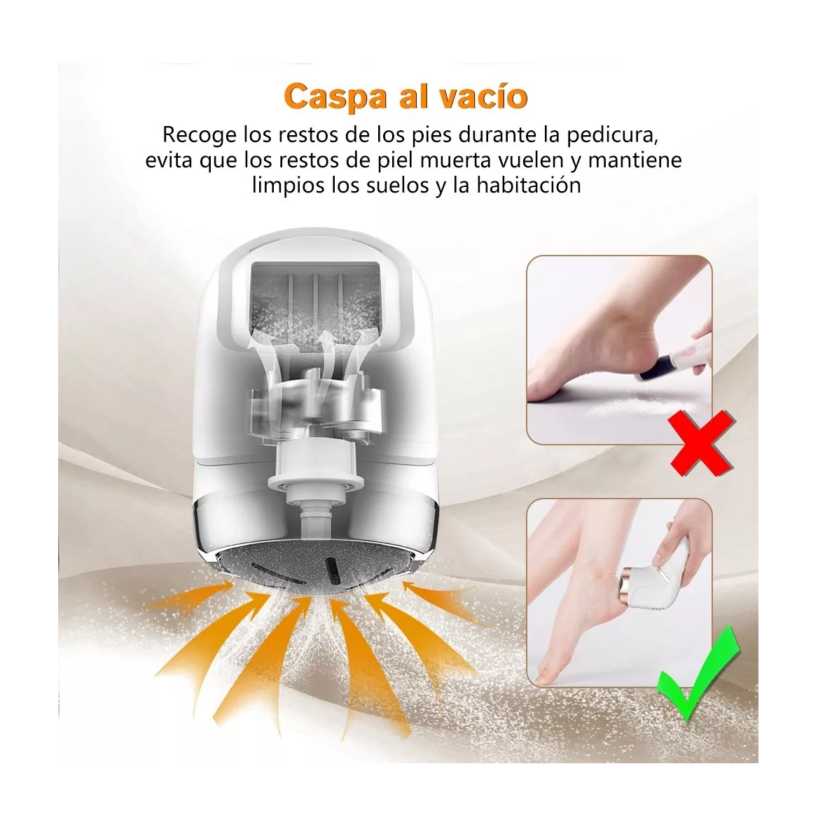 Foto 5 pulgar | Removedor de Callos Eléctrico para Pies con Vacío 25 Piezas Blanco