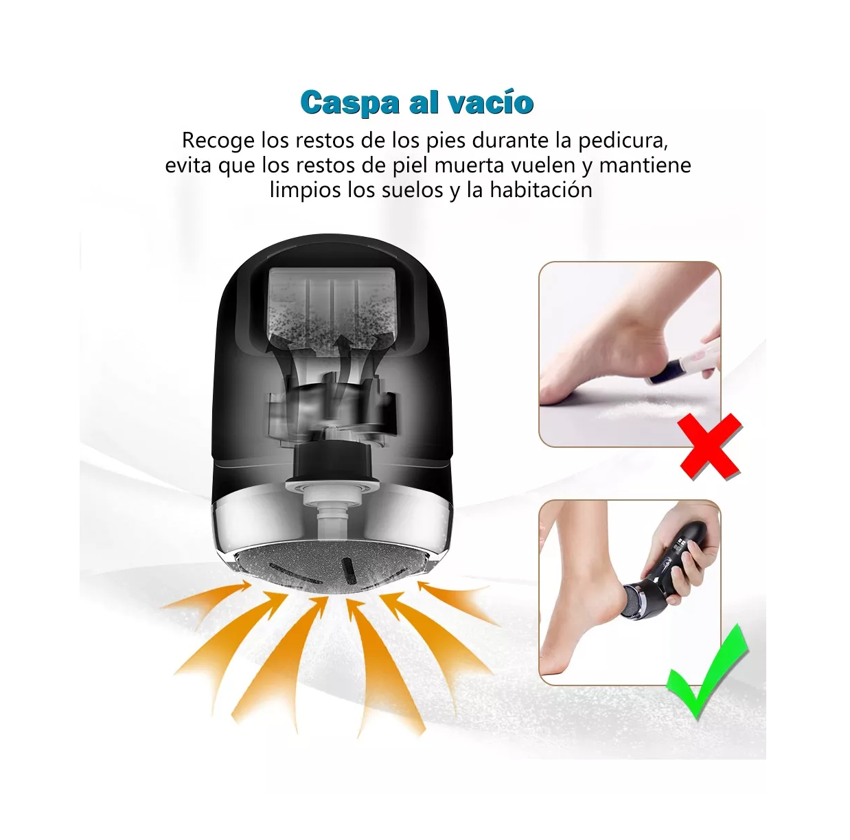 Foto 5 pulgar | Removedor de Callos Eléctrico para Pies con Vacío Negro