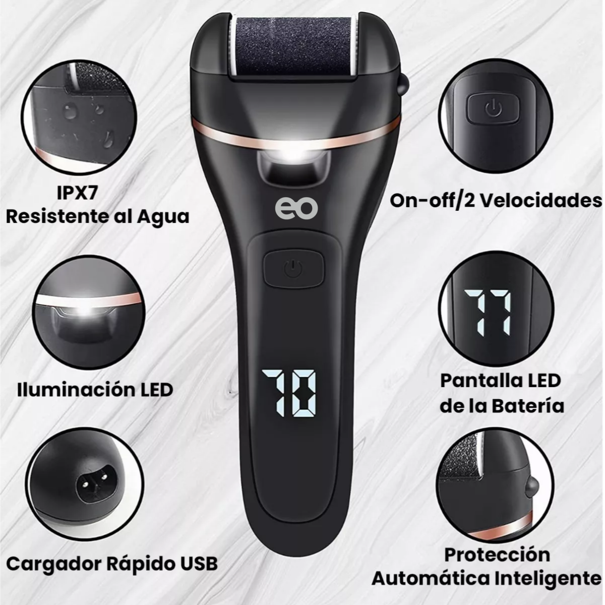 Foto 4 pulgar | Removedor De Callos Eléctrico Limas Para Pies 18 Piezas Eo Safe Imports Esi-10925-1 Negro